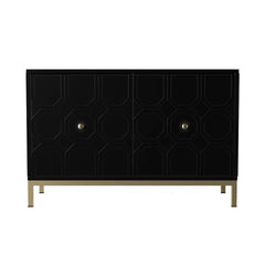 Black Claverton Down 26'' Tall 2 - Door Geometric Accent Cabinet