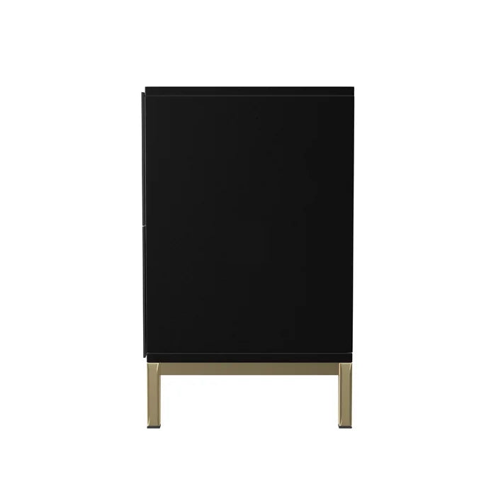 Black Claverton Down 26'' Tall 2 - Door Geometric Accent Cabinet
