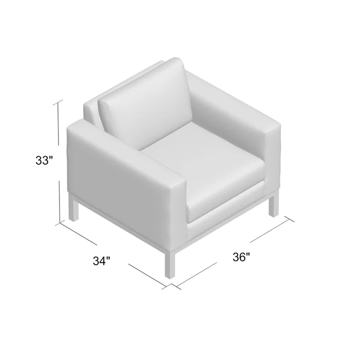 Venga Cream 100% Polyester 36'' Wide Armchair Removable Seat Cushion