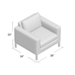Venga Cream 100% Polyester 36'' Wide Armchair Removable Seat Cushion