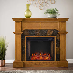 Clee with Fireplace Included Built-in Lighting Flickering LED Flames