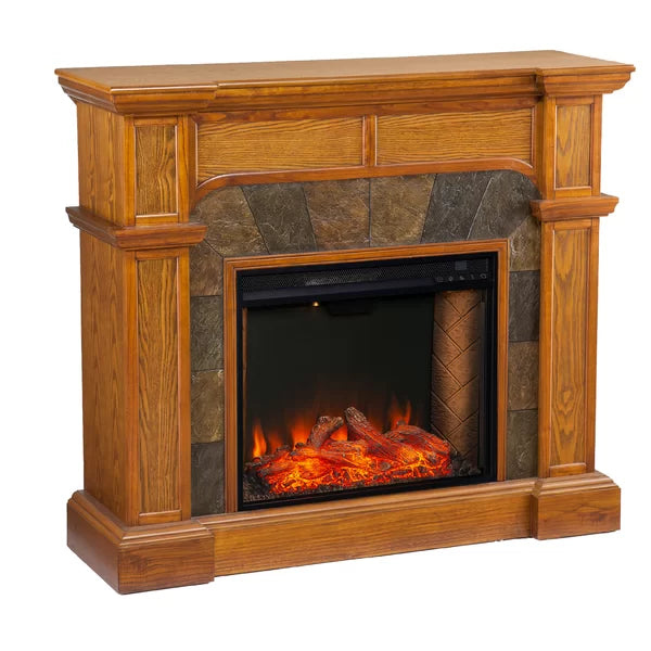 Clee with Fireplace Included Built-in Lighting Flickering LED Flames