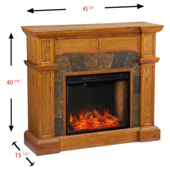 Clee with Fireplace Included Built-in Lighting Flickering LED Flames