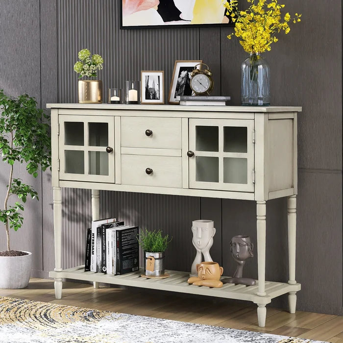 Antique Light Grey Clemow 34.2'' Tall Wood Mirrored Accent Chest