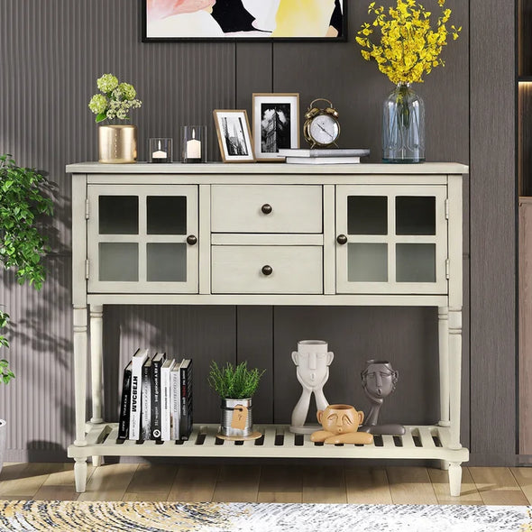 Antique Light Grey Clemow 34.2'' Tall Wood Mirrored Accent Chest