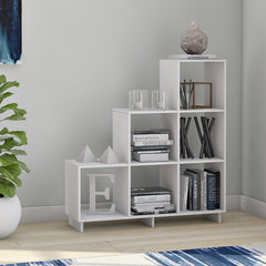 White Cleo 38.58'' H x 36.22'' W Step Bookcase (Set of 2)