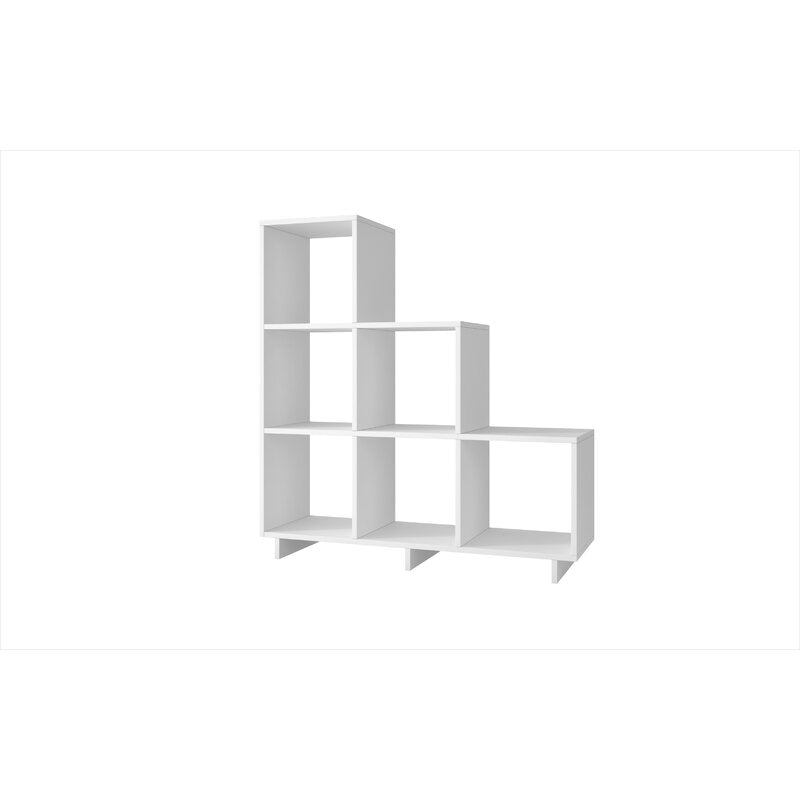 White Cleo 38.58'' H x 36.22'' W Step Bookcase (Set of 2)
