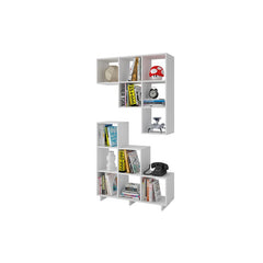 White Cleo 38.58'' H x 36.22'' W Step Bookcase (Set of 2)
