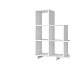 White Cleo 38.58'' H x 36.22'' W Step Bookcase (Set of 2)