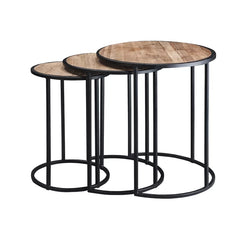 Frame 3 Nesting Tables Sturdy Metal Base Industrial Style Design Perfect for Living Room