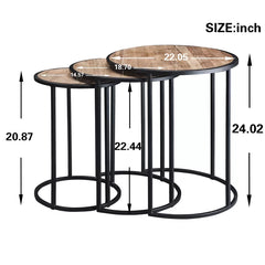 Frame 3 Nesting Tables Sturdy Metal Base Industrial Style Design Perfect for Living Room