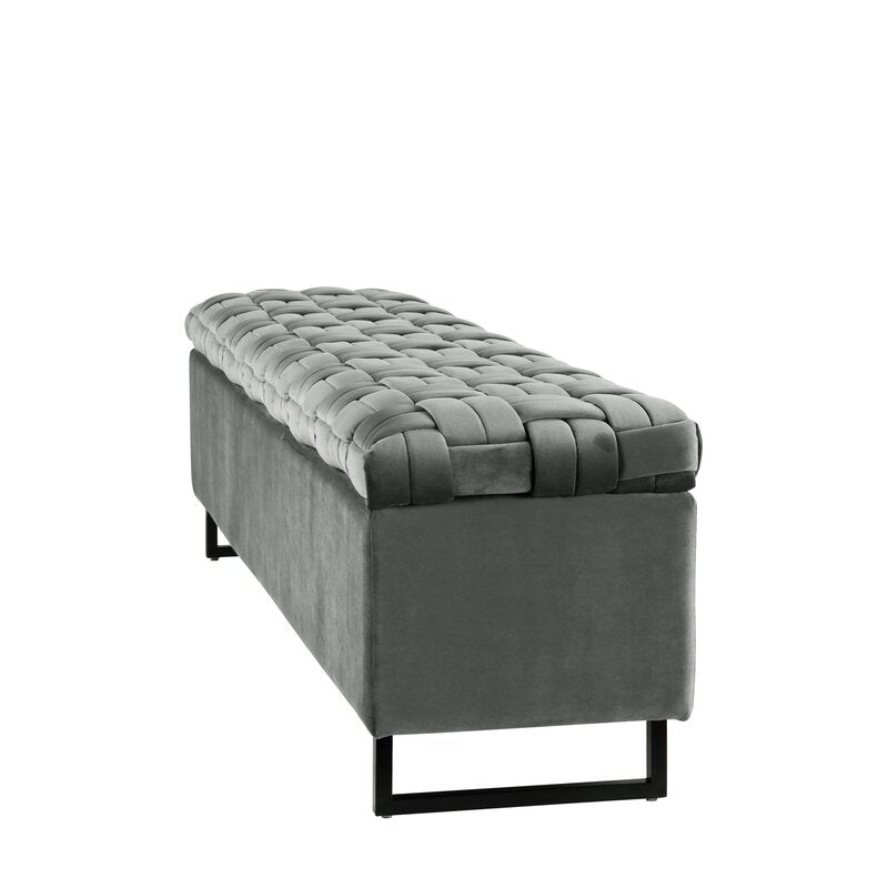 Clhoe Drawers Storage Bench Sultry Velvet Fabric and High Density