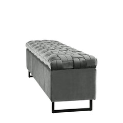 Clhoe Drawers Storage Bench Sultry Velvet Fabric and High Density