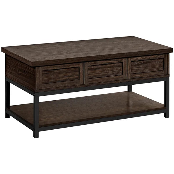 Clintin Lift Top Extendable Solid Wood  Coffee Table with Storage