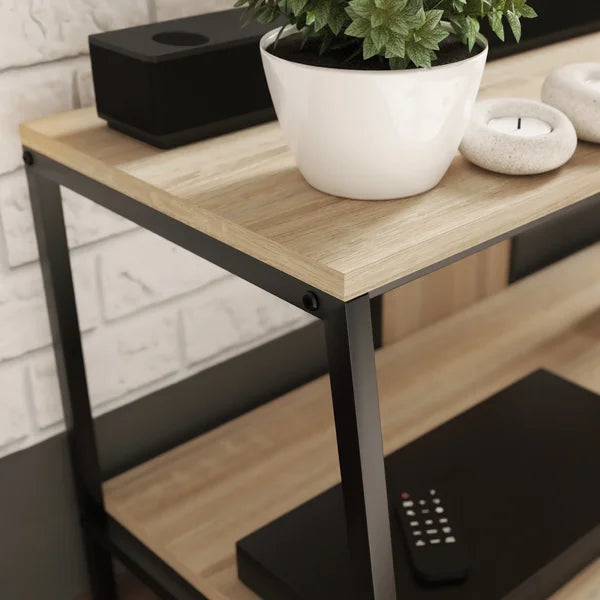 Clower Floating TV Stand for TVs up to 50" Natural Oak finish Perfect for Living Room