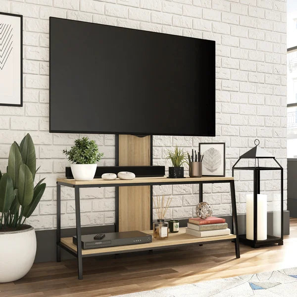 Clower Floating TV Stand for TVs up to 50" Natural Oak finish Perfect for Living Room