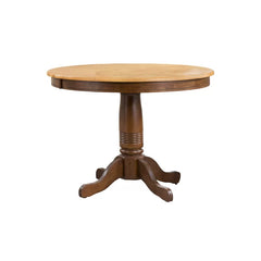 Fruitwood Clyde 42'' Solid Wood Pedestal Dining Table Rubberwood Design