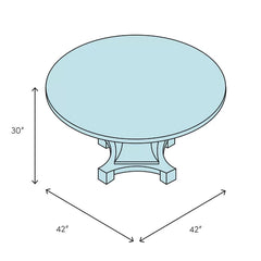 Fruitwood Clyde 42'' Solid Wood Pedestal Dining Table Rubberwood Design