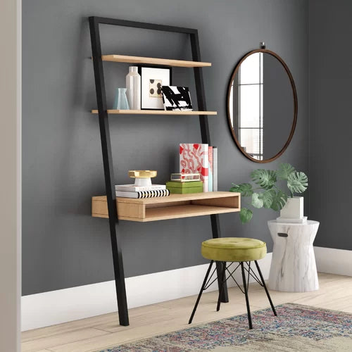 Oak Black Coby Leaning Ladder Desk Indoor Aesthetic Design