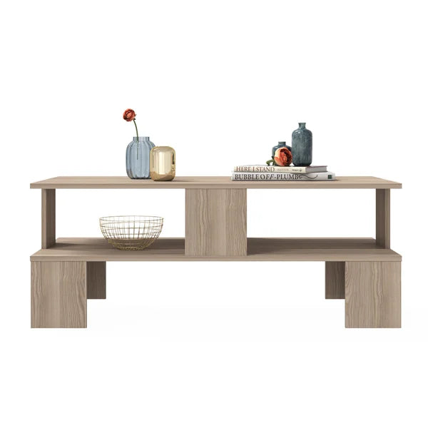 Cordoba Coffee Table with Storage Two Open Shelves Adds a Touch of Charm your Living Room