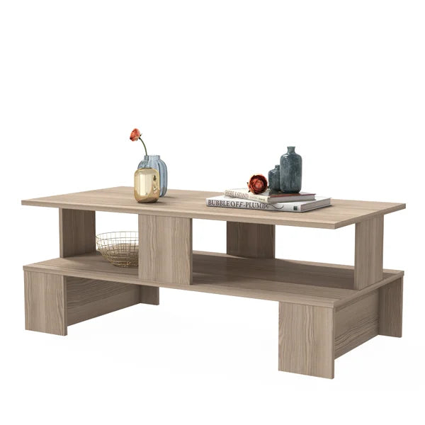 Cordoba Coffee Table with Storage Two Open Shelves Adds a Touch of Charm your Living Room