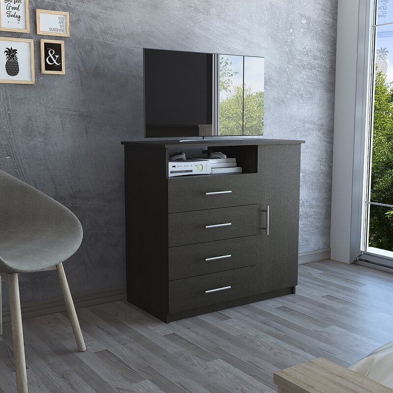 Black Wengue Collection 1 4 - Drawer Bachelor's Chest