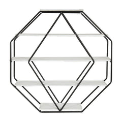 White/Black 5 Piece Hexagon Wall Shelf Five Shelves Give it Storage Space for your Knickknacks Perfect for Organize