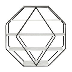 White/Black 5 Piece Hexagon Wall Shelf Five Shelves Give it Storage Space for your Knickknacks Perfect for Organize