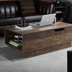 Reclaimed oak Colten Lift Top Block Coffee Table with Storage
