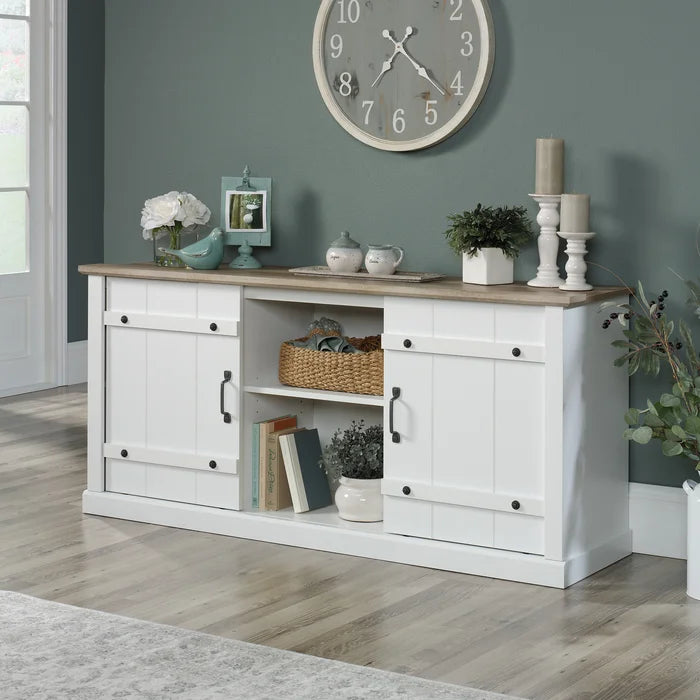 Soft White Colten TV Stand for TVs up to 70" Engineered Wood with a Neutral Finish