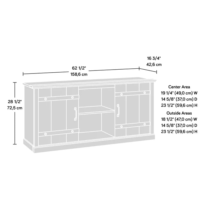 Soft White Colten TV Stand for TVs up to 70" Engineered Wood with a Neutral Finish