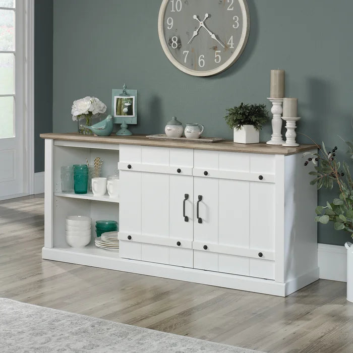 Soft White Colten TV Stand for TVs up to 70" Engineered Wood with a Neutral Finish