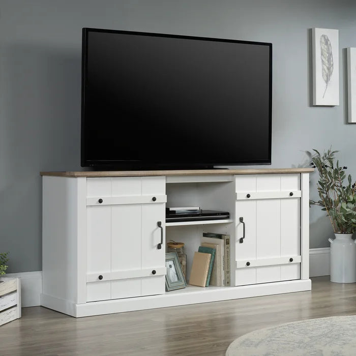 Soft White Colten TV Stand for TVs up to 70" Engineered Wood with a Neutral Finish
