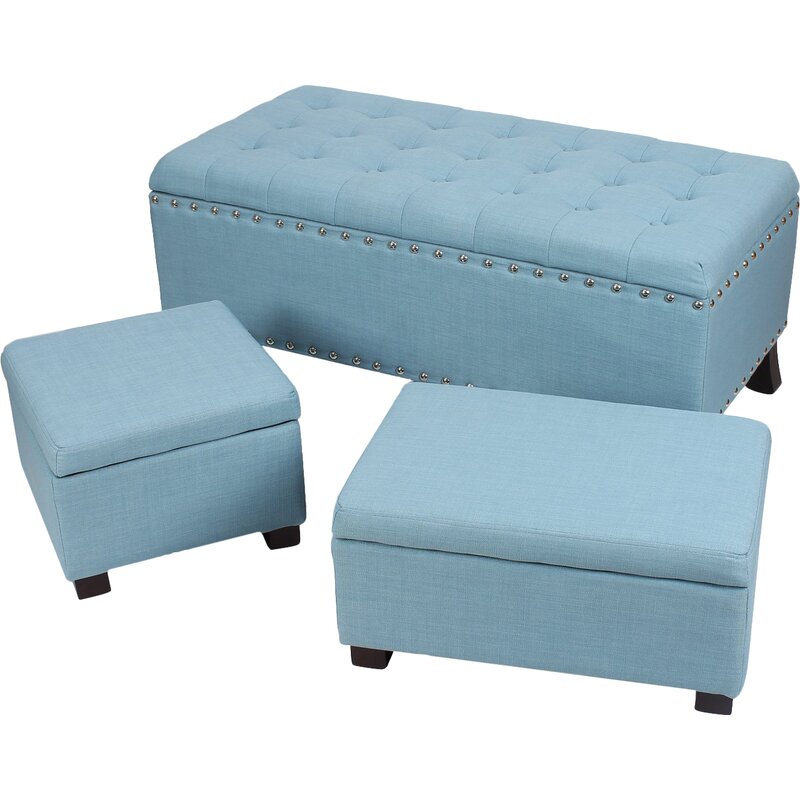 Columbard 42.5'' Wide Tufted Square Standard Ottoman with Storage