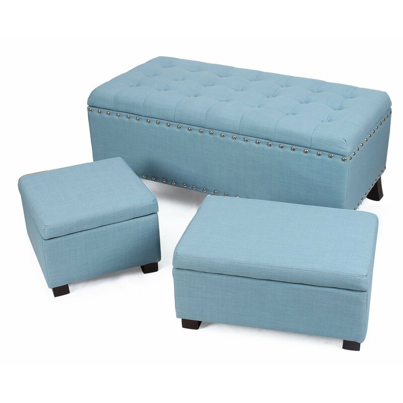 Columbard 42.5'' Wide Tufted Square Standard Ottoman with Storage