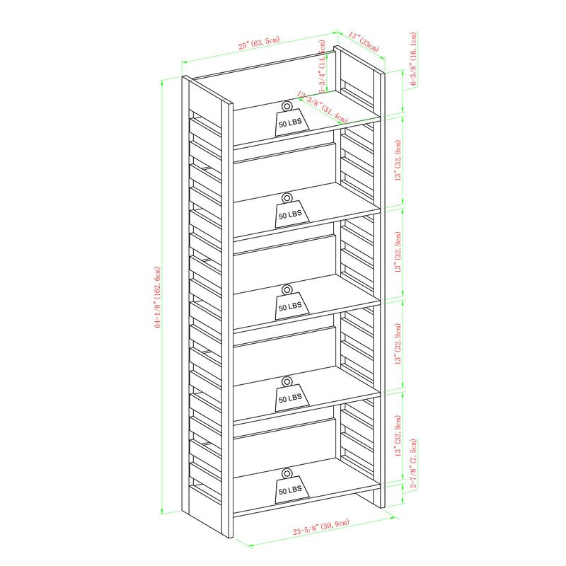 1 Conant 64'' H x 24'' W Steel Standard Bookcase