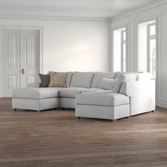 Conley 133" Wide Right Hand Facing Sofa & Chaise Solid and Engineered Wood
