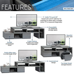 Conners TV Stand for TVs up to 65" Expandable Adjustable Console TV Stand