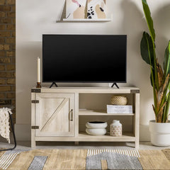 White Oak Coridon TV Stand for TVs up to 50" Adjustable Shelves with Cable Management