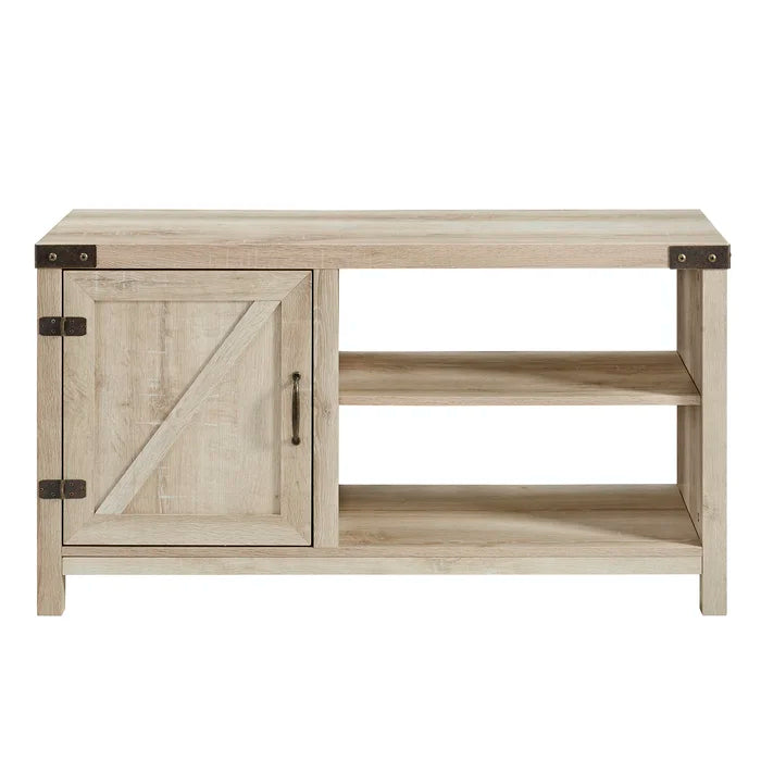 White Oak Coridon TV Stand for TVs up to 50" Adjustable Shelves with Cable Management