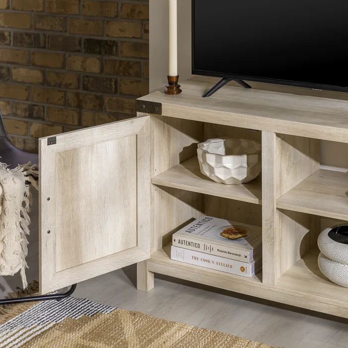 White Oak Coridon TV Stand for TVs up to 50" Adjustable Shelves with Cable Management