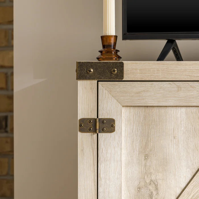 White Oak Coridon TV Stand for TVs up to 50" Adjustable Shelves with Cable Management