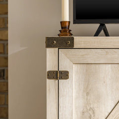 White Oak Coridon TV Stand for TVs up to 50" Adjustable Shelves with Cable Management