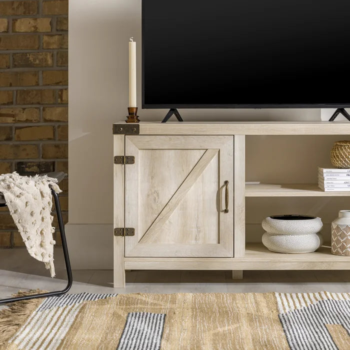 White Oak Coridon TV Stand for TVs up to 50" Adjustable Shelves with Cable Management