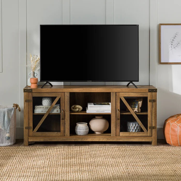 Rustic Oak Coridon TV Stand for TVs up to 65" Stylish Rustic Farmhouse