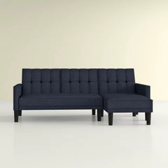83" Wide Linen Reversible Sleeper Sofa & Chaise Mid-Century Modern Silhouette