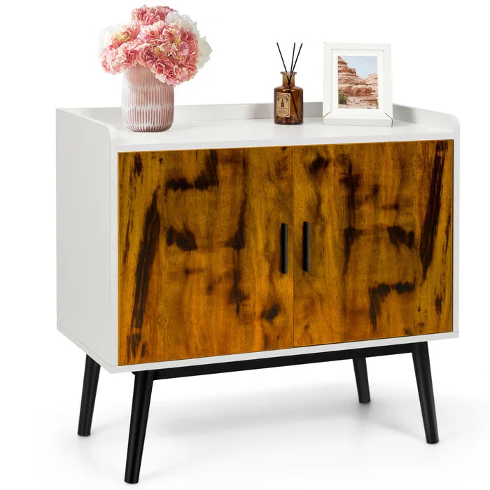 Sideboard Buffet Storage Cabinet W/2 Door Metal Legs Accent Cabinet 32in