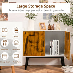 Sideboard Buffet Storage Cabinet W/2 Door Metal Legs Accent Cabinet 32in