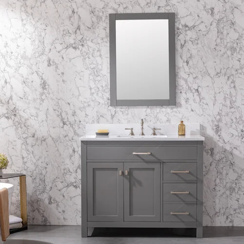 Cosentino 42" Single Bathroom Vanity Set Transitional Vanity Combines Contemporary Lines