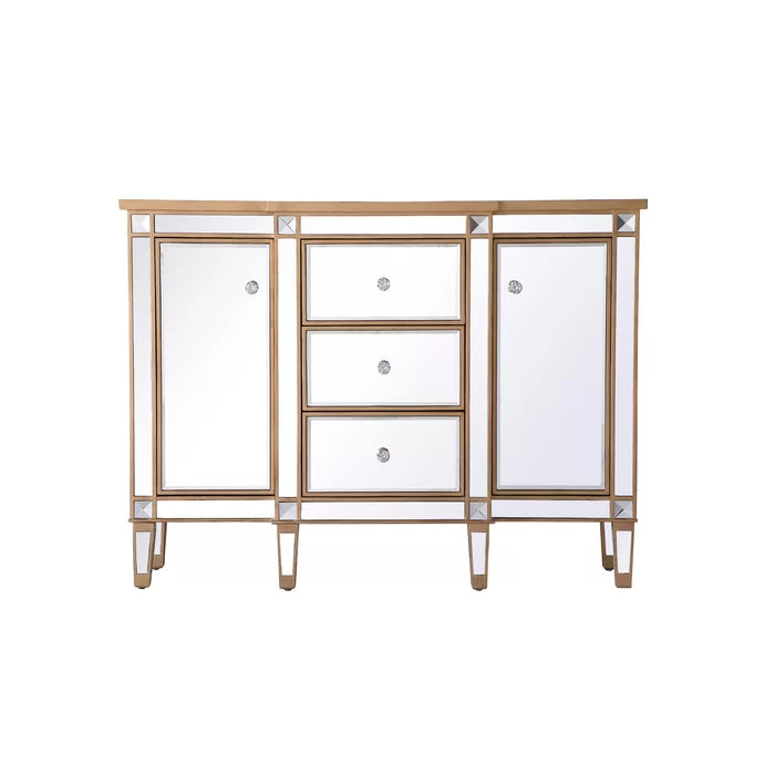 Cosmo 36'' Tall 2 - Door Mirrored Square Accent Cabinet Add Style and Function to your Home